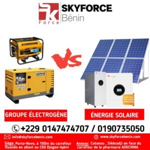 Comparaison entre énergie solaire et groupe électrogène